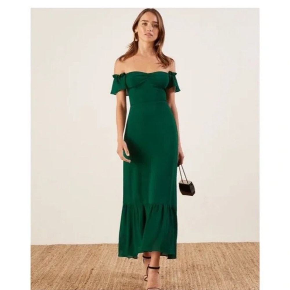 Reformation Dark Green Midi Dress